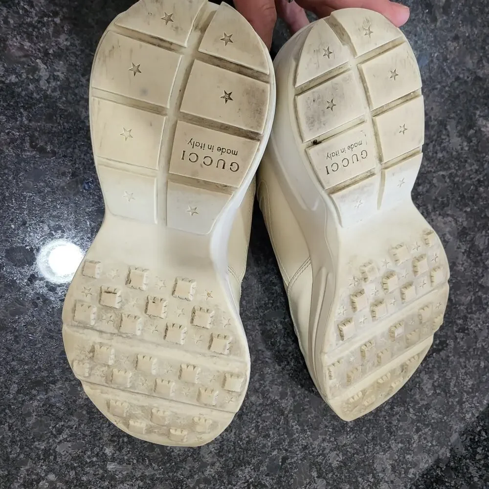 GUCCI  Women's Rhyton 'Lemon Gucci' Leather sneaker size 40 US 10 - Picture 8 of 12